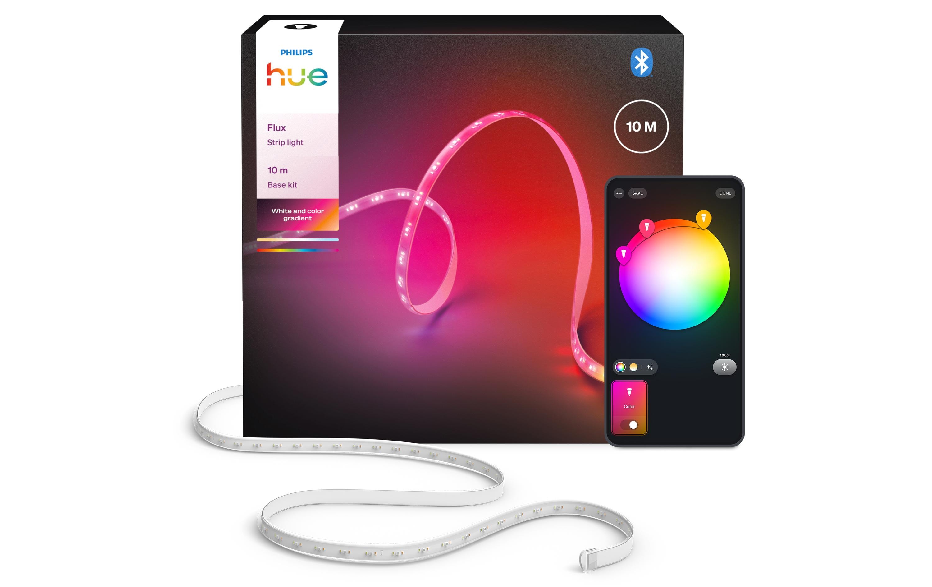 Philips Hue Flux Gradient Lightstrip 10m 1x hue Lightstrips 10m, 1x Netzteil, BT kaufen Schweiz | Mediatech.ch