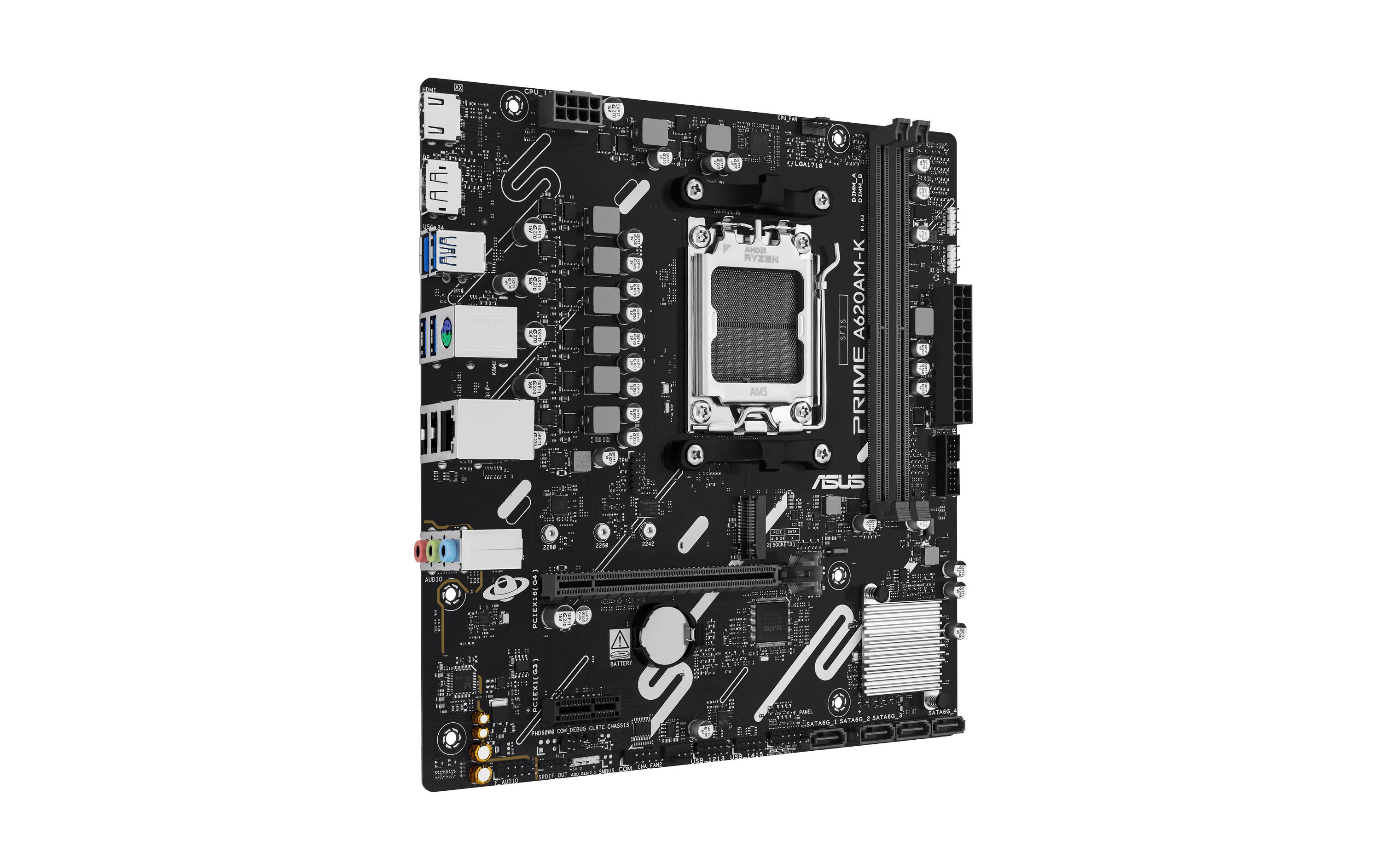 1953092_1 - Mediatech ASUS PRIME A620AM-K, mATX AM5, AMD A620A, 2x DDR5, PCIe 4.0