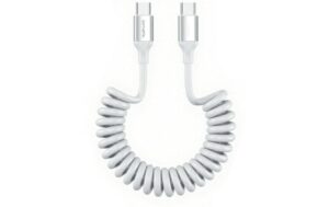 4smarts USB2.0 Spiralkabel C-C,12-50cm,100W weiss