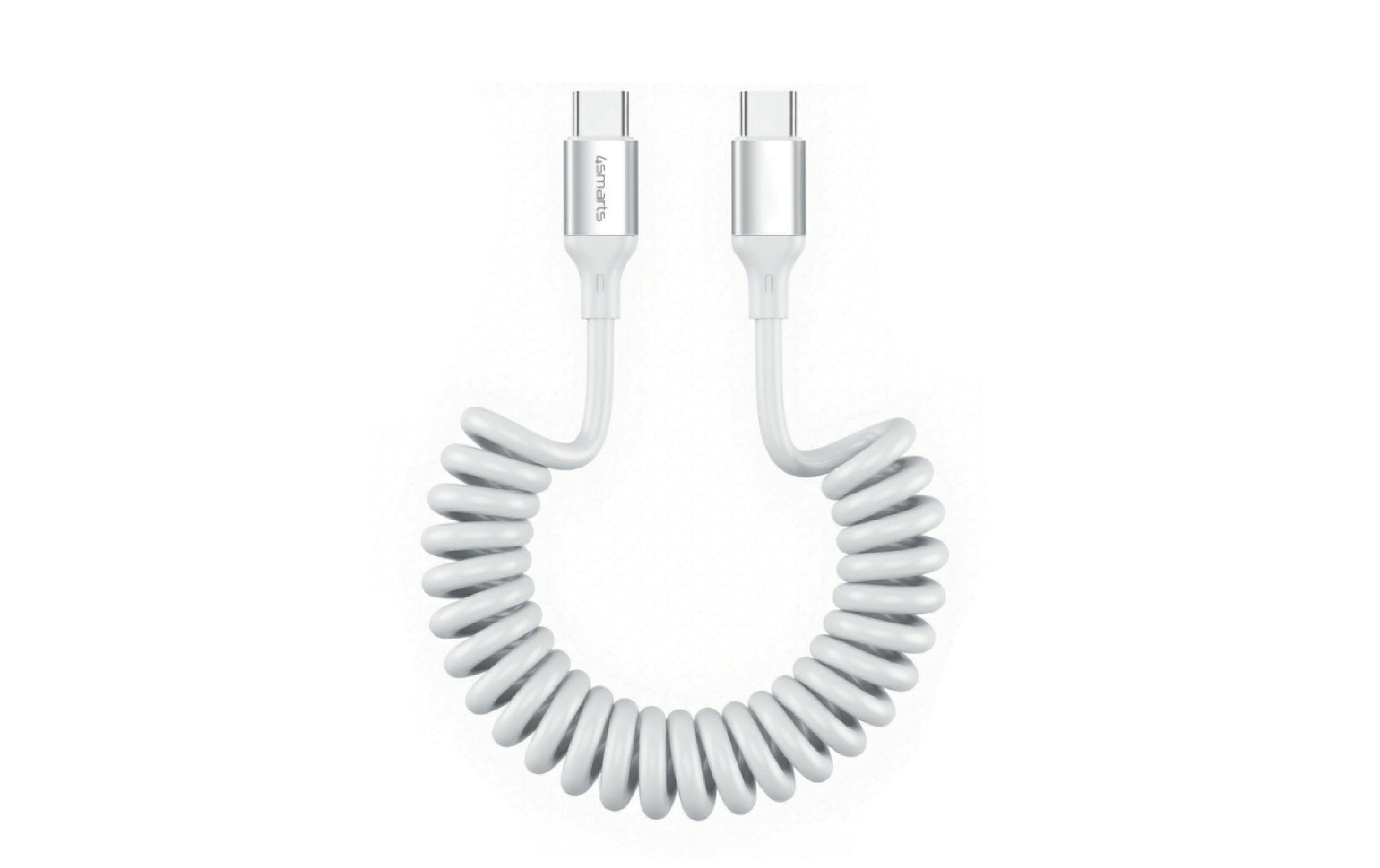 1953462_1 - Mediatech 4smarts USB2.0 Spiralkabel C-C,12-50cm,100W weiss