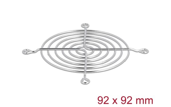 Delock Lüftergitter 92x92mm, silber Bedestigung über Schrauben