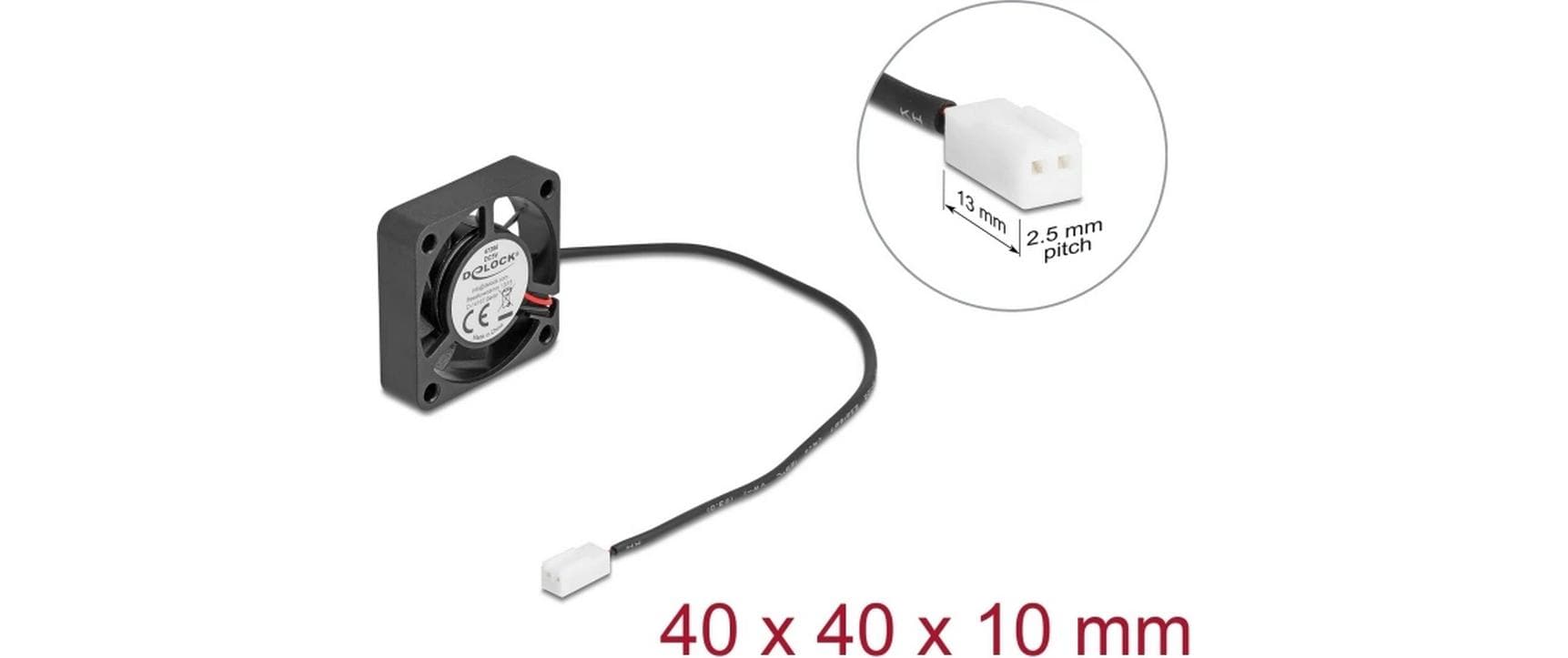 1954863_4 - Mediatech Delock Gehäuselüfter 40x40x10mm, 5V Axiallüfter, schwarz, 5V DC