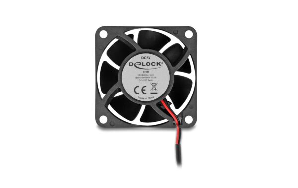 Delock Gehäuselüfter 60x60x25mm, 5V Axiallüfter, schwarz, 5V DC