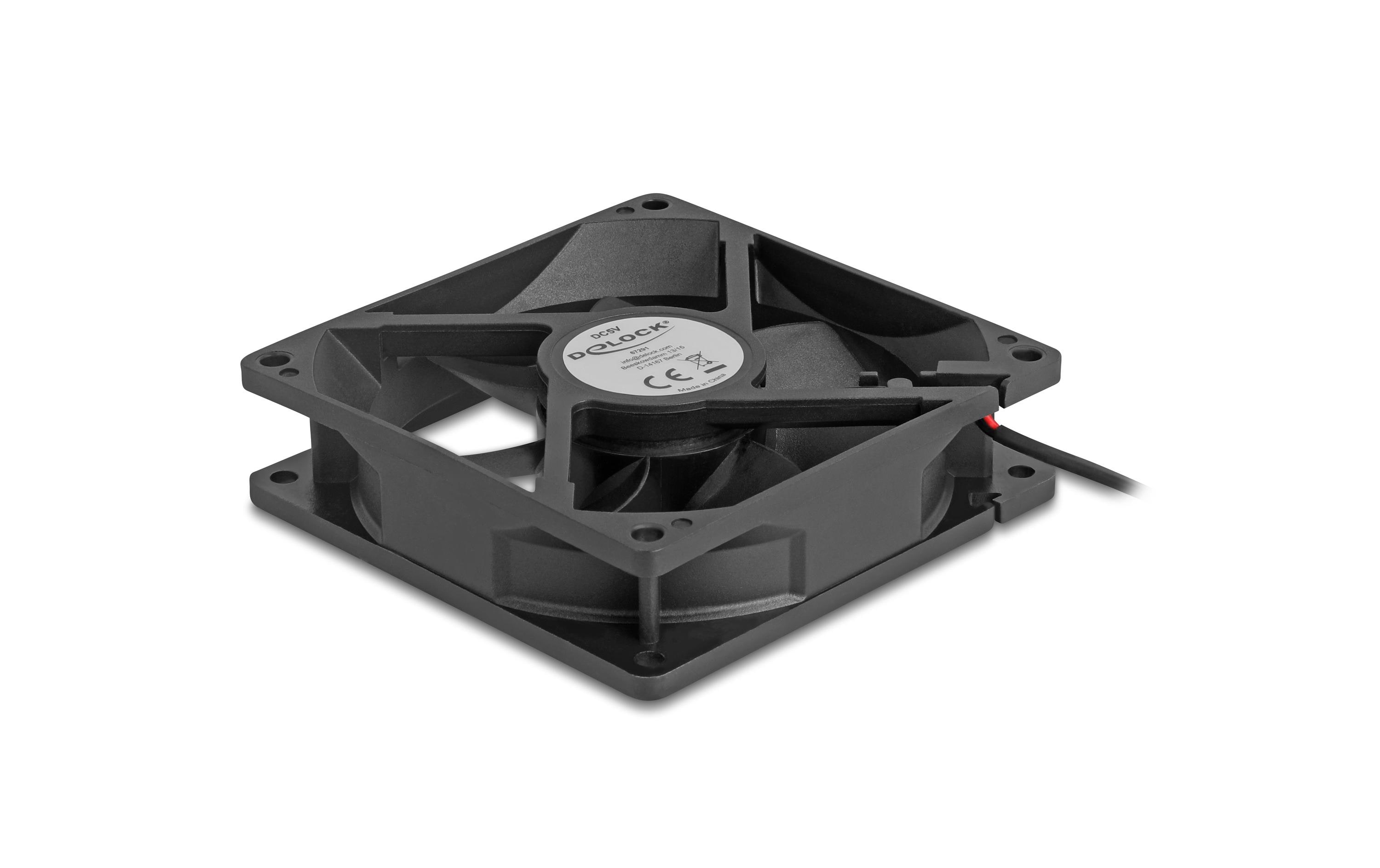 1954868_2 - Mediatech Delock Gehäuselüfter 92x92x25mm, 5V Axiallüfter, schwarz, 5V DC