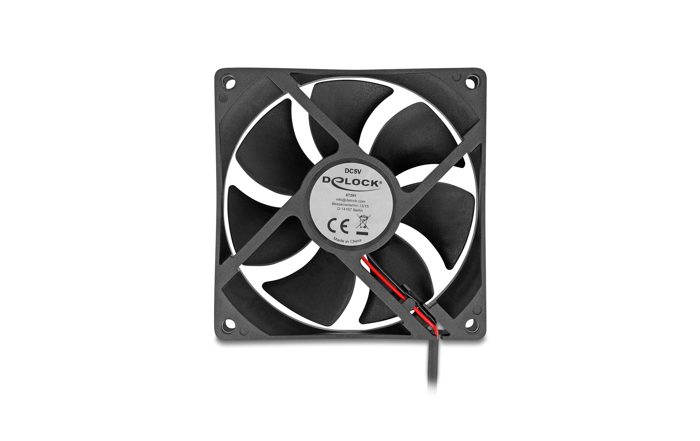 1954868_3 - Mediatech Delock Gehäuselüfter 92x92x25mm, 5V Axiallüfter, schwarz, 5V DC