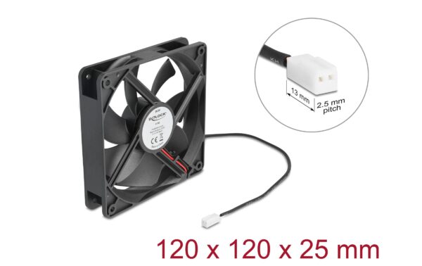 1954869_1 - Mediatech Delock Gehäuselüfter 120xx120x25mm, 5V Axiallüfter, schwarz, 5V DC