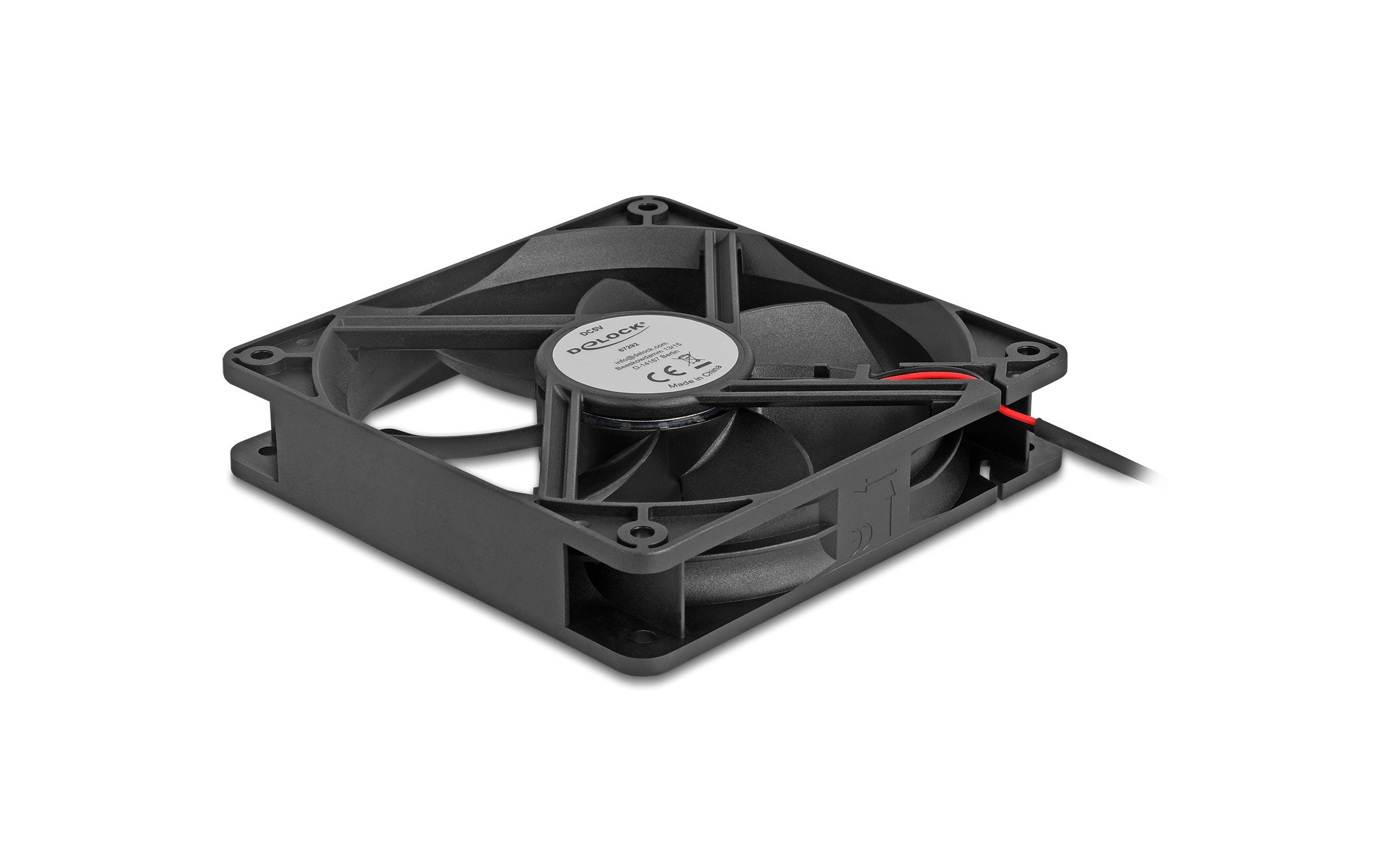 1954869_2 - Mediatech Delock Gehäuselüfter 120xx120x25mm, 5V Axiallüfter, schwarz, 5V DC