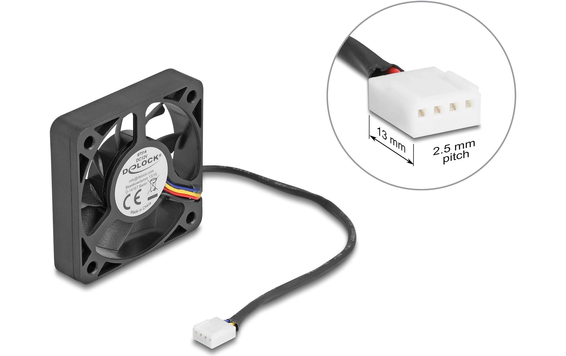1955918 - Mediatech Delock Gehäuselüfter 50x50x10mm, 12V Axiallüfter, schwarz, 12V DC kaufen Schweiz | Mediatech.ch
