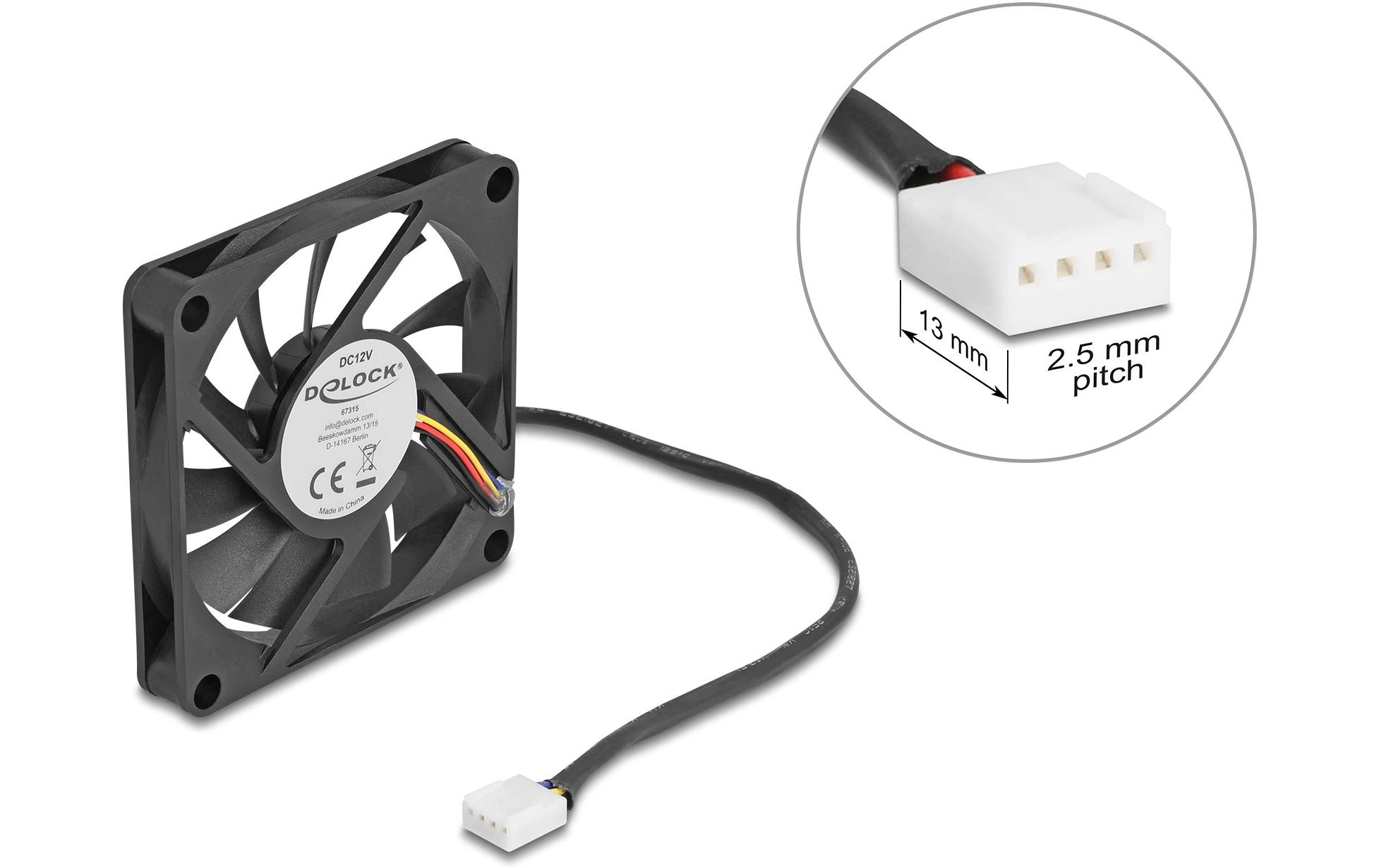 Delock Gehäuselüfter 70x70x10mm, 12V Axiallüfter, schwarz, 12V DC kaufen Schweiz | Mediatech.ch