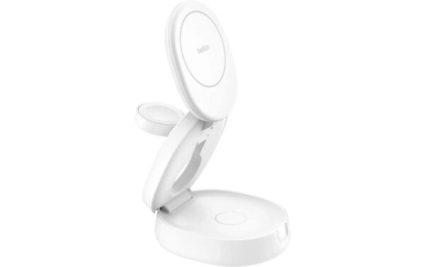 Belkin BoostCharge 3-in-1 Ladestation Qi2 (15W), Kompakt, Magnetisch, Weiss
