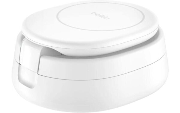 Belkin BoostCharge 3-in-1 Ladestation Qi2 (15W), Kompakt, Magnetisch, Weiss