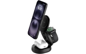 1958725 - Mediatech Belkin BoostCharge 3-in-1 Ladestation Qi2 (15W), Kompakt, Magnetisch, Schwarz