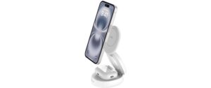 BELKIN BoostCharge 2in1 verstellb ladestati 15W, Weiss