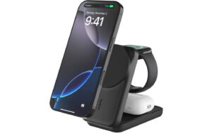 Belkin UltraCharge 3-in-1 Ladestation Qi2 (25W), Faltbar, Magnetisch, Schwarz
