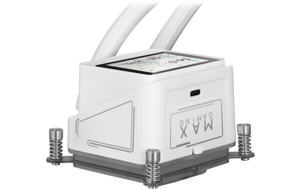 1959035_4 - Mediatech Asus MAX GAMING LC 360 ARGB LCD WHT Liquid CPU Cooler, LCD, 3x120mm ARGB