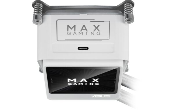1959035_7 - Mediatech Asus MAX GAMING LC 360 ARGB LCD WHT Liquid CPU Cooler, LCD, 3x120mm ARGB