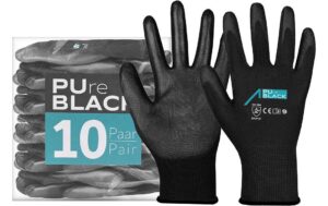 ACE PureBlack PU Arbeitshandschuhe 10 Paar Grösse 08/M Allround Handschuh