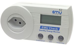 EMU Leistungsmessgerät Check, weiss misst Spannung, Strom, Leistung