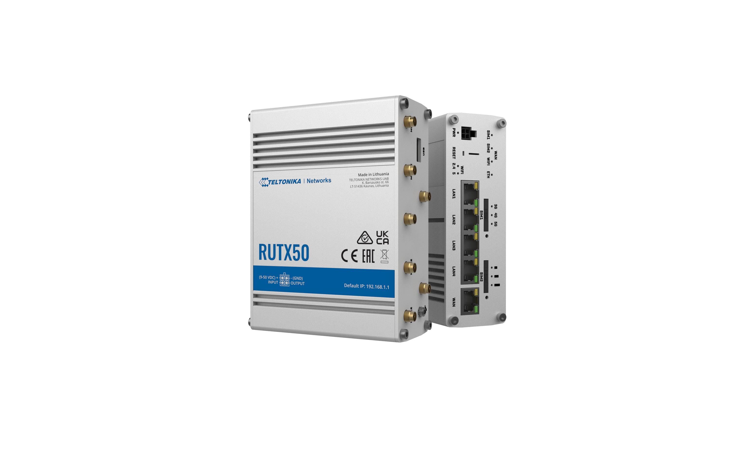 1967023_4 - Mediatech Teltonika 5G Industrierouter RUTX503 eSIM 3.3Gbps 5G, 2Gbps 4G, WiFi-5, 5x GE LAN