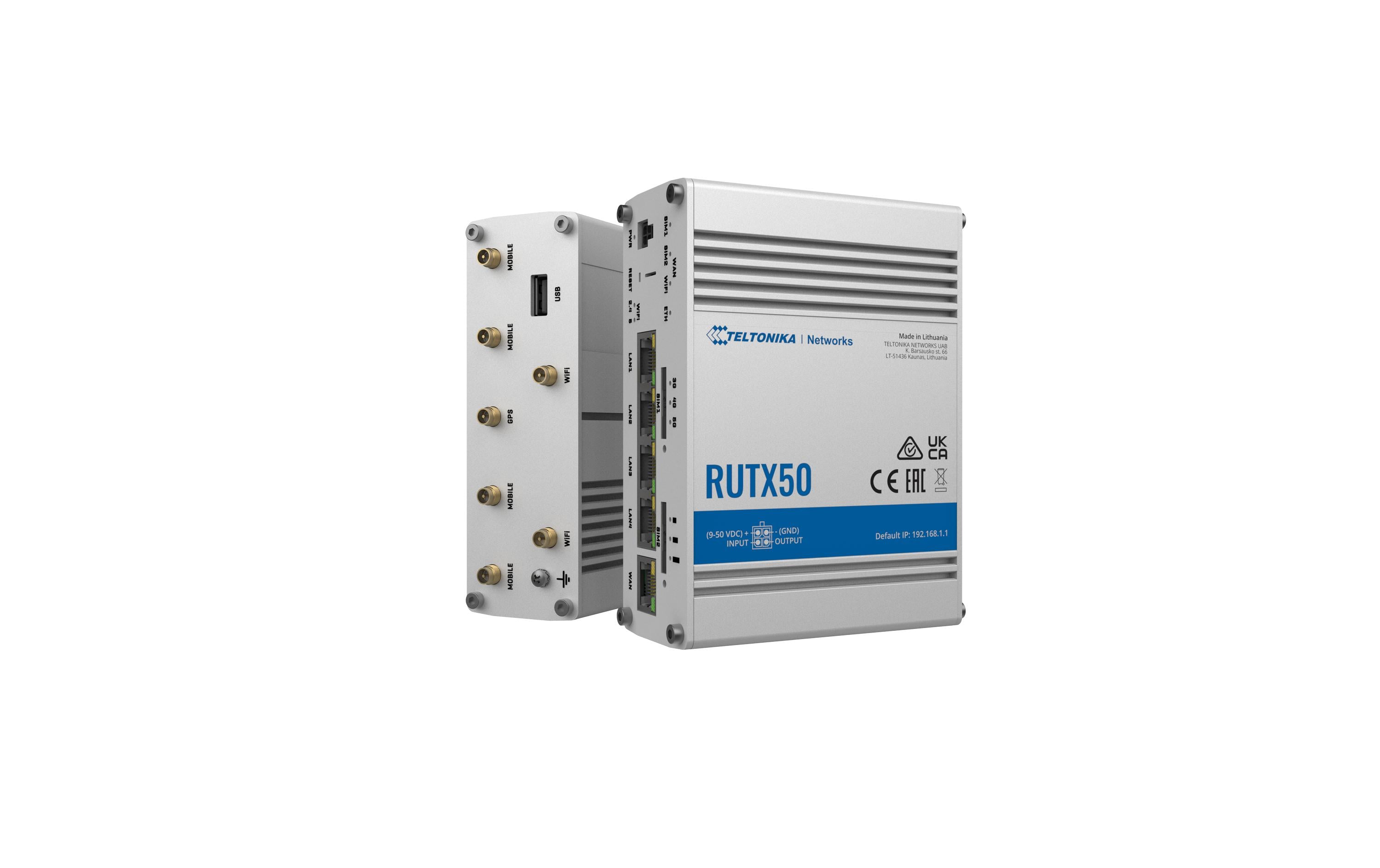 1967023_5 - Mediatech Teltonika 5G Industrierouter RUTX503 eSIM 3.3Gbps 5G, 2Gbps 4G, WiFi-5, 5x GE LAN