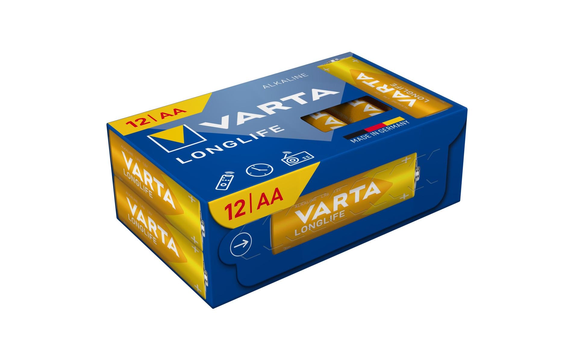 1967690 - Mediatech VARTA Longlife AA, 1.5V, 12Stk 12 Stück, Cube Verpackung kaufen Schweiz | Mediatech.ch