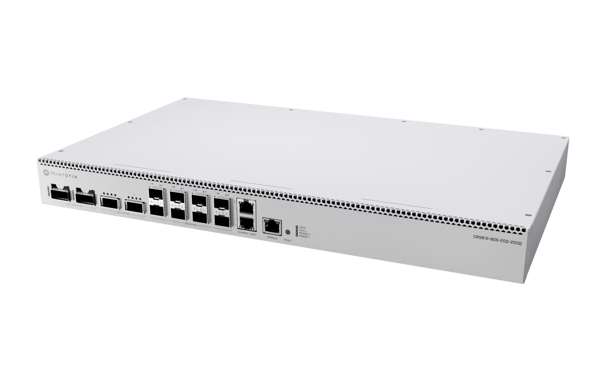 1968982 - Mediatech MikroTik CRS812-8DS-2DQ-2DDQ-RM Switch 2x10GE, 8x50GE SFP56, 2x200/400GE QSFP56-DD kaufen Schweiz | Mediatech.ch