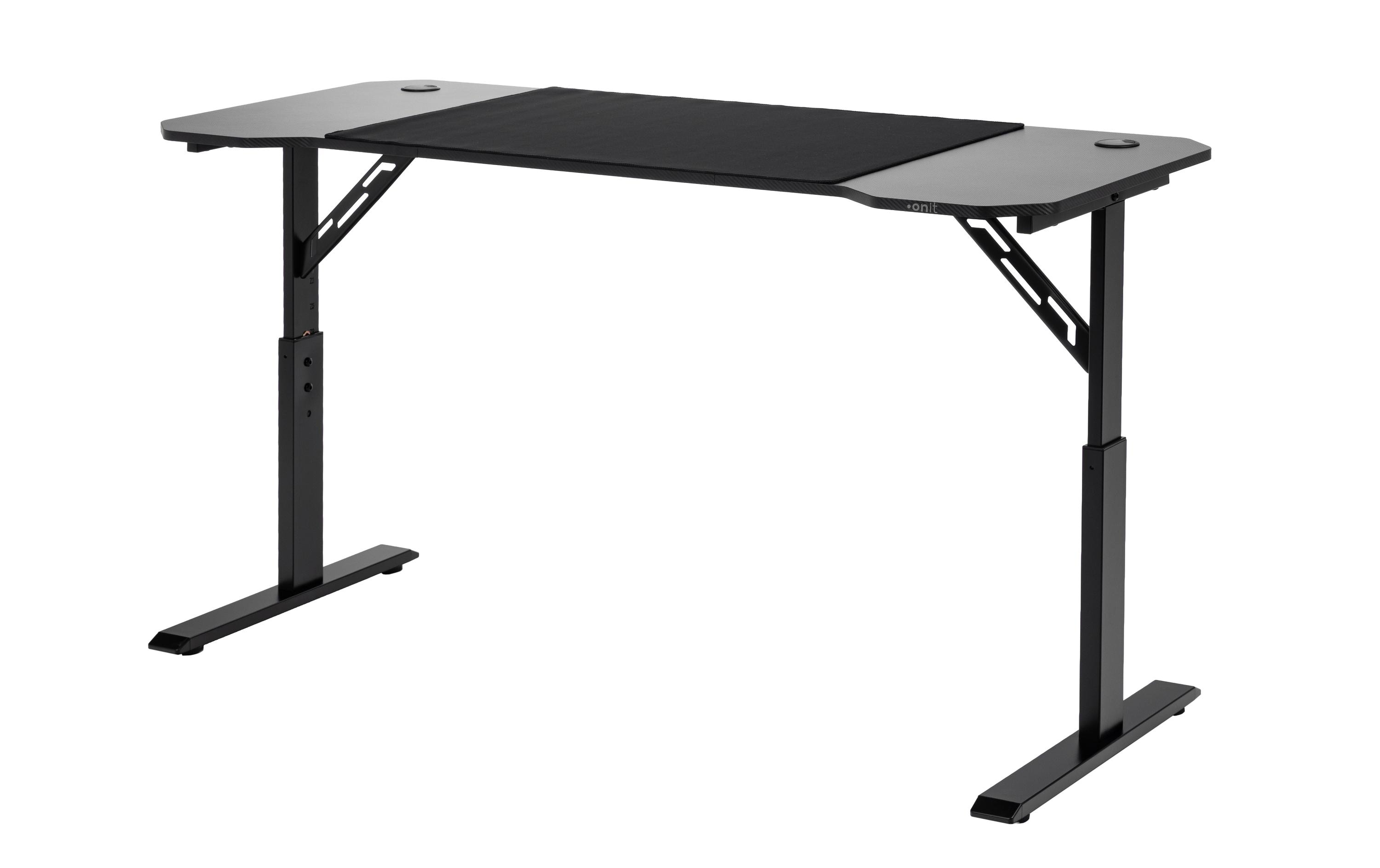 onit Büro-/Gaming-Tisch carbon höhenverst., Platte 3teilig 140x60cm kaufen Schweiz | Mediatech.ch