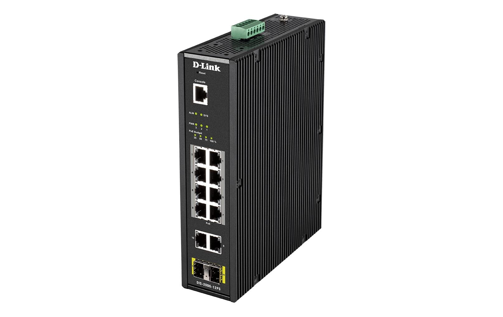 D-Link DIS-200G-12PS: Industrial PoE Switch Gigabit Ethernet Industrial Switch kaufen Schweiz | Mediatech.ch
