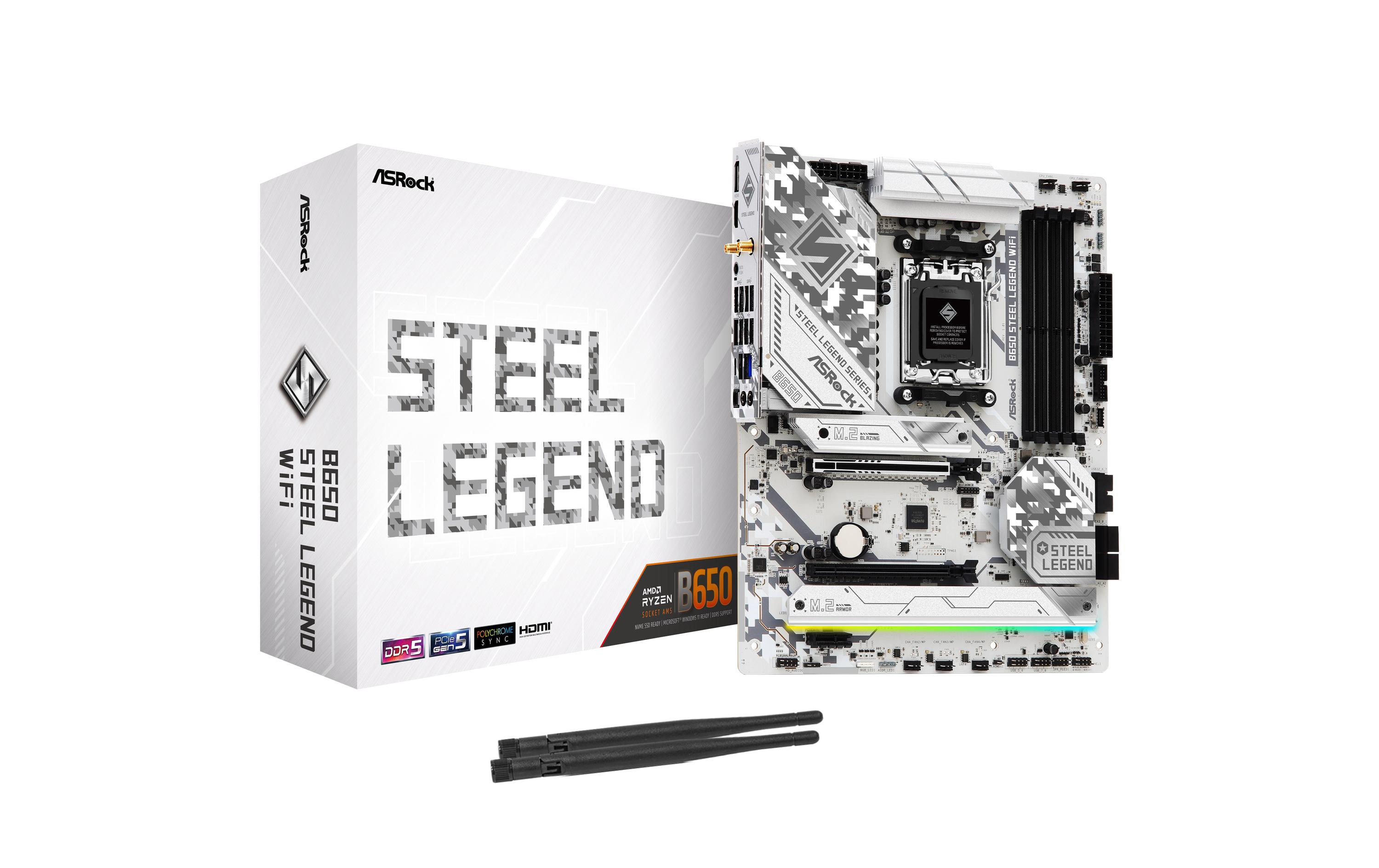 ASRock B650 STEEL LEGEND WIFI, ATX, AM5 AMD B650, AM5, 4x DDR5, PCIe 5.0 kaufen Schweiz | Mediatech.ch
