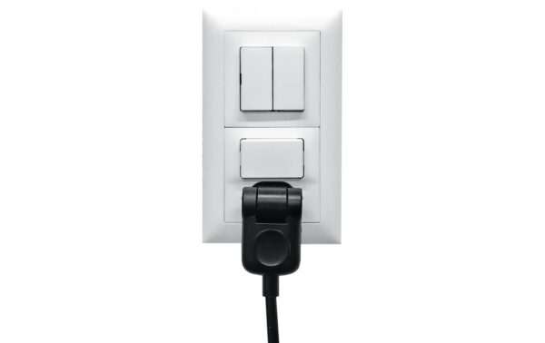 Klappstecker-Verlängerungskabel, 1m, sw 3-polig, T12/T13, Klappstecker