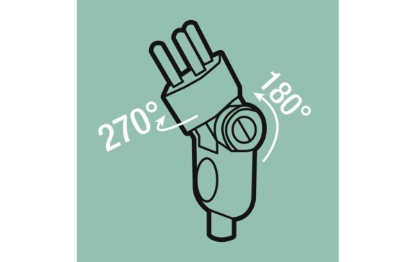 Klappstecker-Verlängerungskabel, 1m, ws 3-polig, T12/T13, Klappstecker