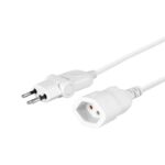 Klappstecker-Verlängerungskabel, 3m, ws 3-polig, T12/T13, Klappstecker
