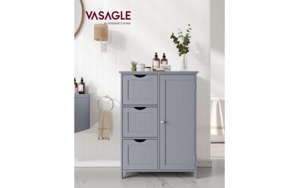 Vasagle Kommode Landhausstil, Grau 60x30x81 cm (LxBxH), MDF