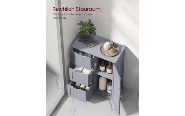 Vasagle Kommode Landhausstil, Grau 60x30x81 cm (LxBxH), MDF