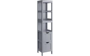 Vasagle Kommode Landhausstil, Grau 30x30x141.5 cm (LxBxH), MDF