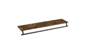 Songmic Garderobe aus Holz und Metall,Braun 109x28x13.2 cm (LxBxH), Stahl, Holz