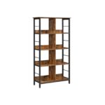 Vasagle Regal Vintagebraun-Schwarz 80x33x149 cm (LxBxH), Holz, Stahl