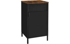 Songmics Kommode, Schwarz-Braun 42.5x40x76 cm (LxBxH), Holz, Stahl