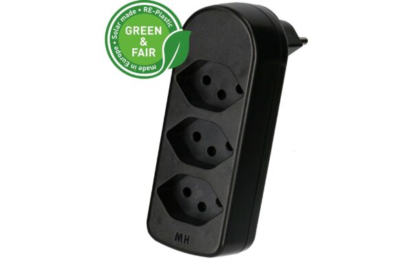 1983801_2 - Mediatech Mehrfachstecker ADAPT 3xT13, drehbar G+F drehbar 320°, schwarz