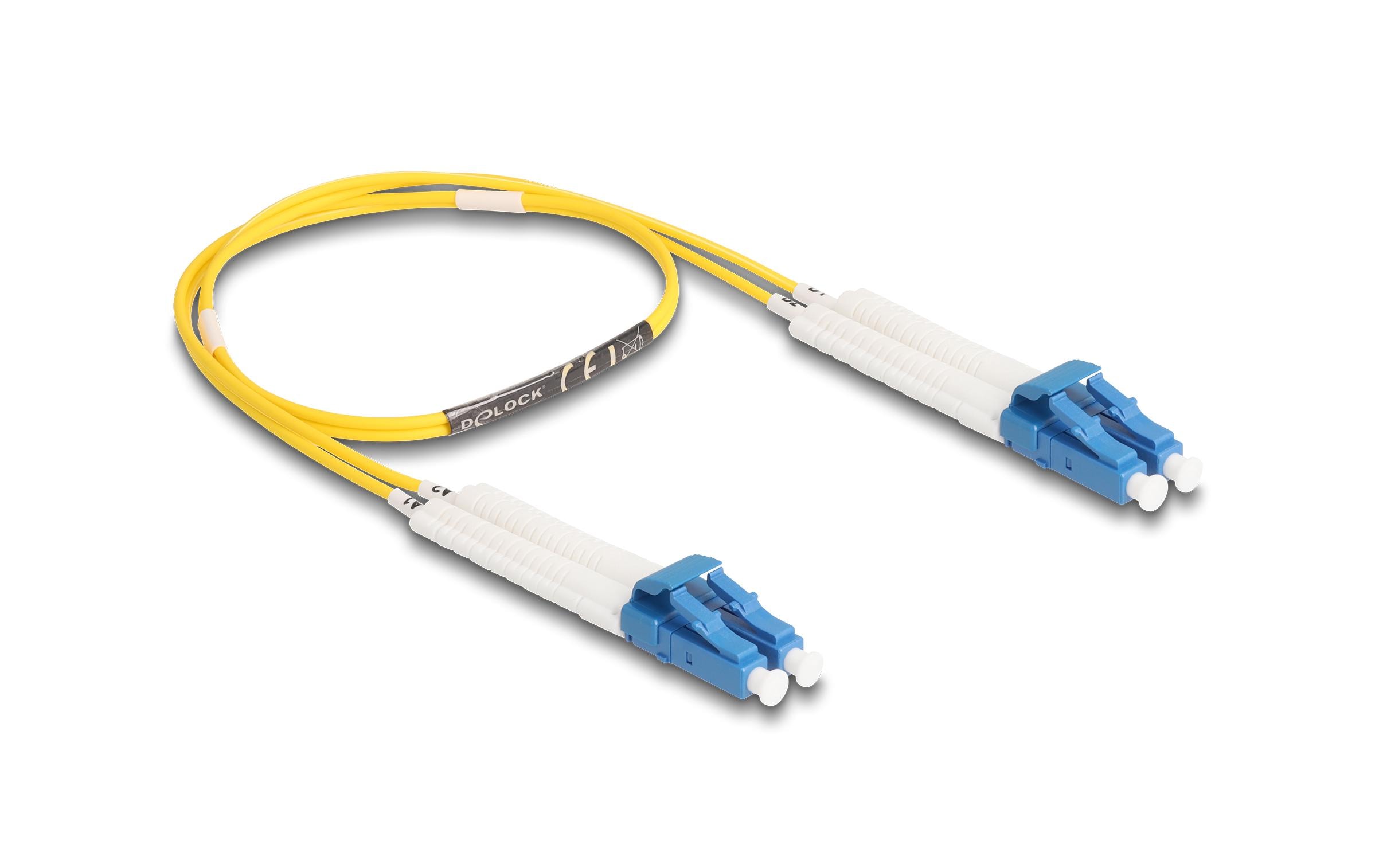 Delock LWL Duplex Patchkabel, OS2, 0.5m Singlemode 9/125µm, LC-LC, winkelbar kaufen Schweiz | Mediatech.ch