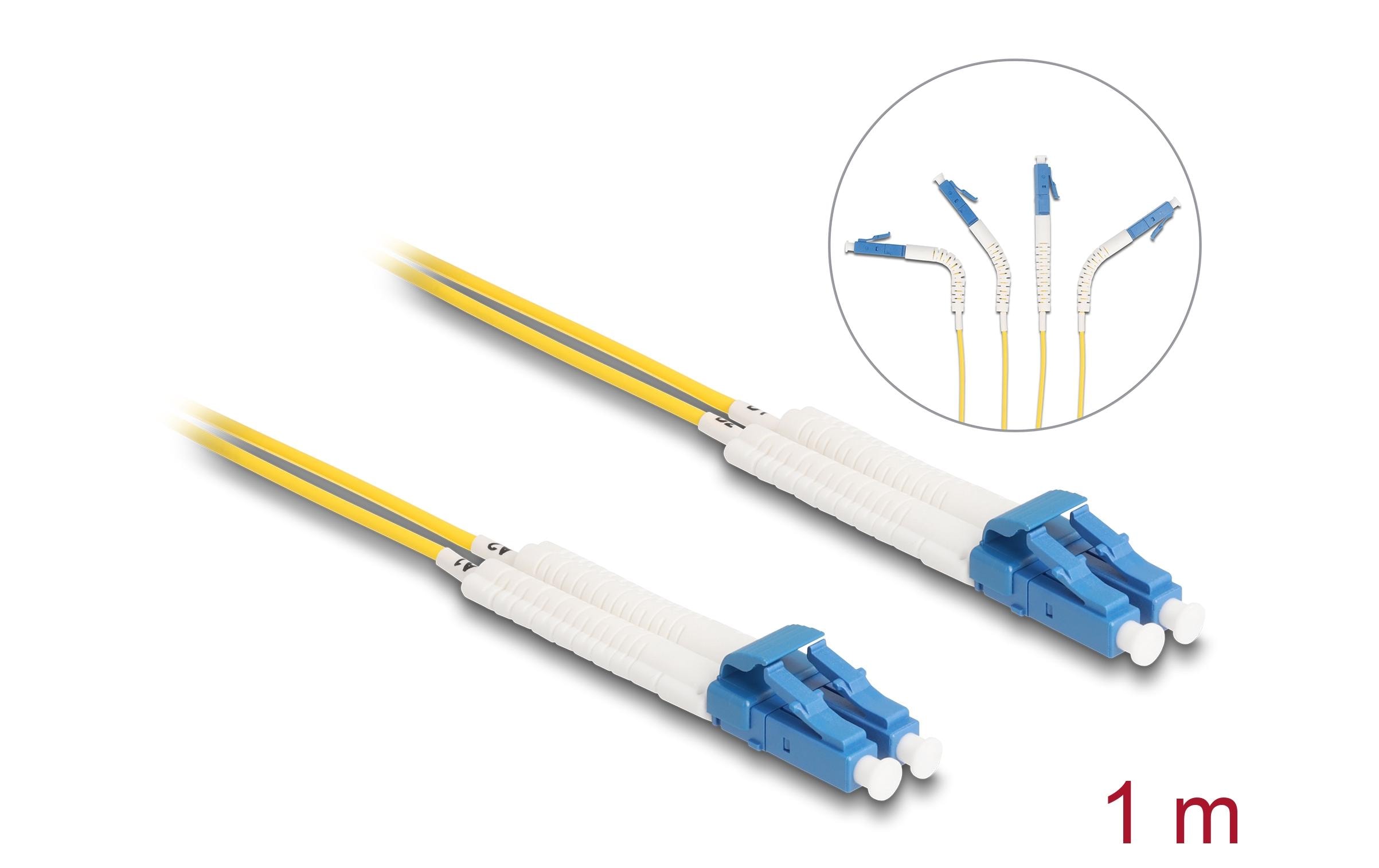 1987057_2 - Mediatech Delock LWL Duplex Patchkabel, OS2, 1m Singlemode 9/125µm, LC-LC, winkelbar