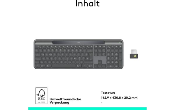 Logitech Keyboard Slim Solar+ K980 business USB, CH-Layout
