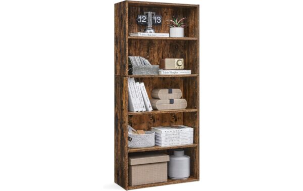 1987810 - Mediatech Vasagle Bücherregal, 5 Regalflächen, Braun 60x24x134 cm, Sperrholz kaufen Schweiz | Mediatech.ch