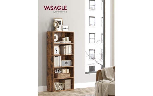 1987810_1 - Mediatech Vasagle Bücherregal, 5 Regalflächen, Braun 60x24x134 cm, Sperrholz