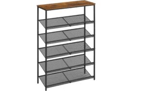 Vasagle Schuhgestell Industrial 5 Ablagen 76x28x114 cm,Traglast verschieden
