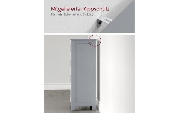 1987817_6 - Mediatech Vasagle Schrank Landhausstil, Grau 4 Schubladen, 30x30x82 cm (TxBxH)
