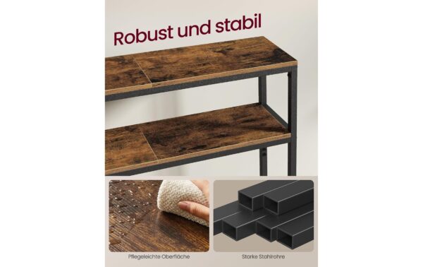 Vasagle Konsolentisch Schwarz-Braun 100x20x80.5 cm (LxBxH), Spanplatte, Stahl