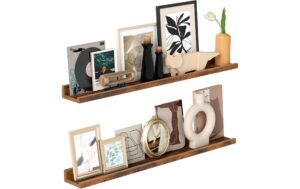 Vasagle Wandregal Braun, 2er Set 80x10x5 cm (LxBxH), MDF
