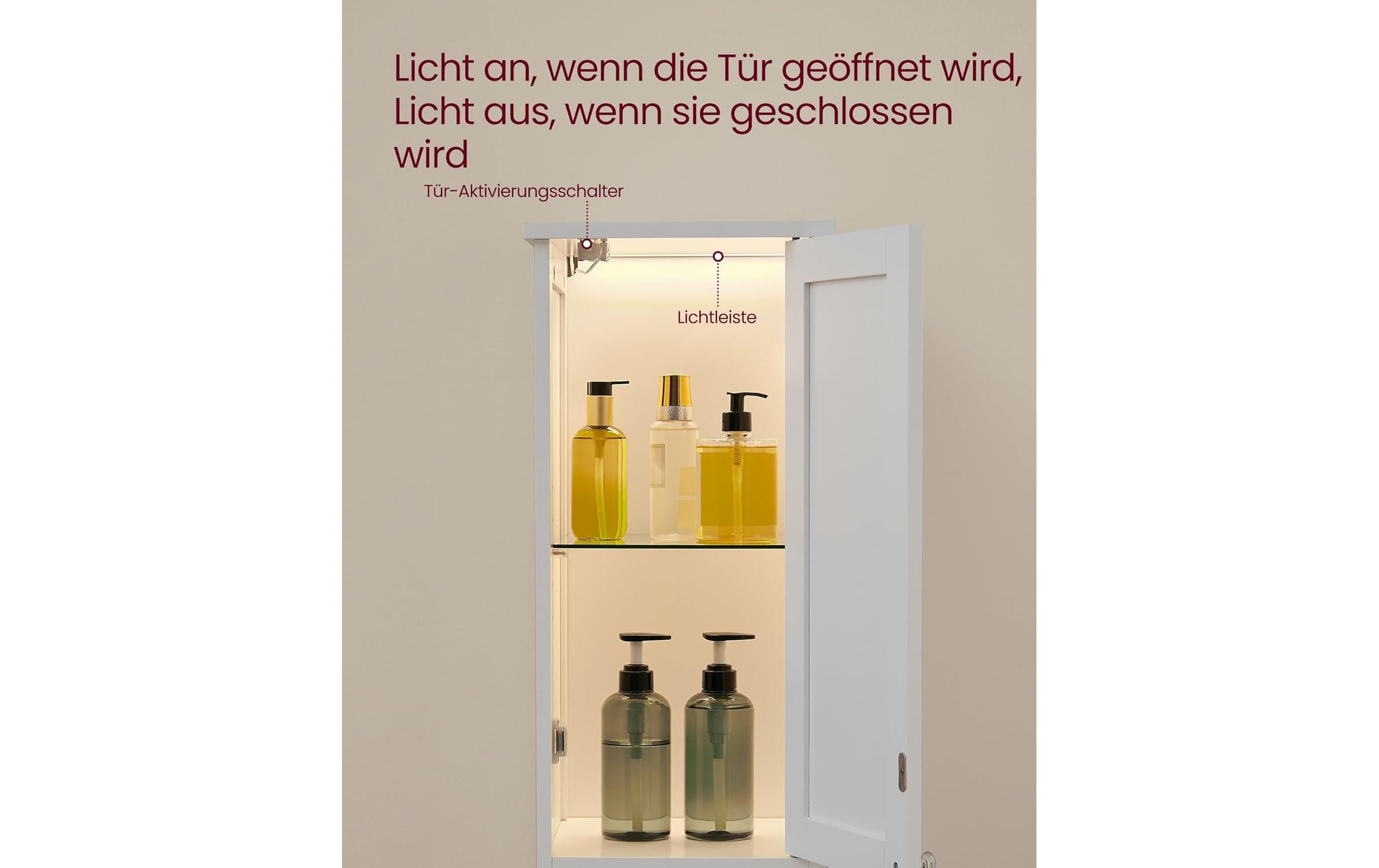1987835_2 - Mediatech Vasagle Aufbewahrungsschrank mit 2 Türen 30x30x170 cm (LxBxH), MDF, Weiss