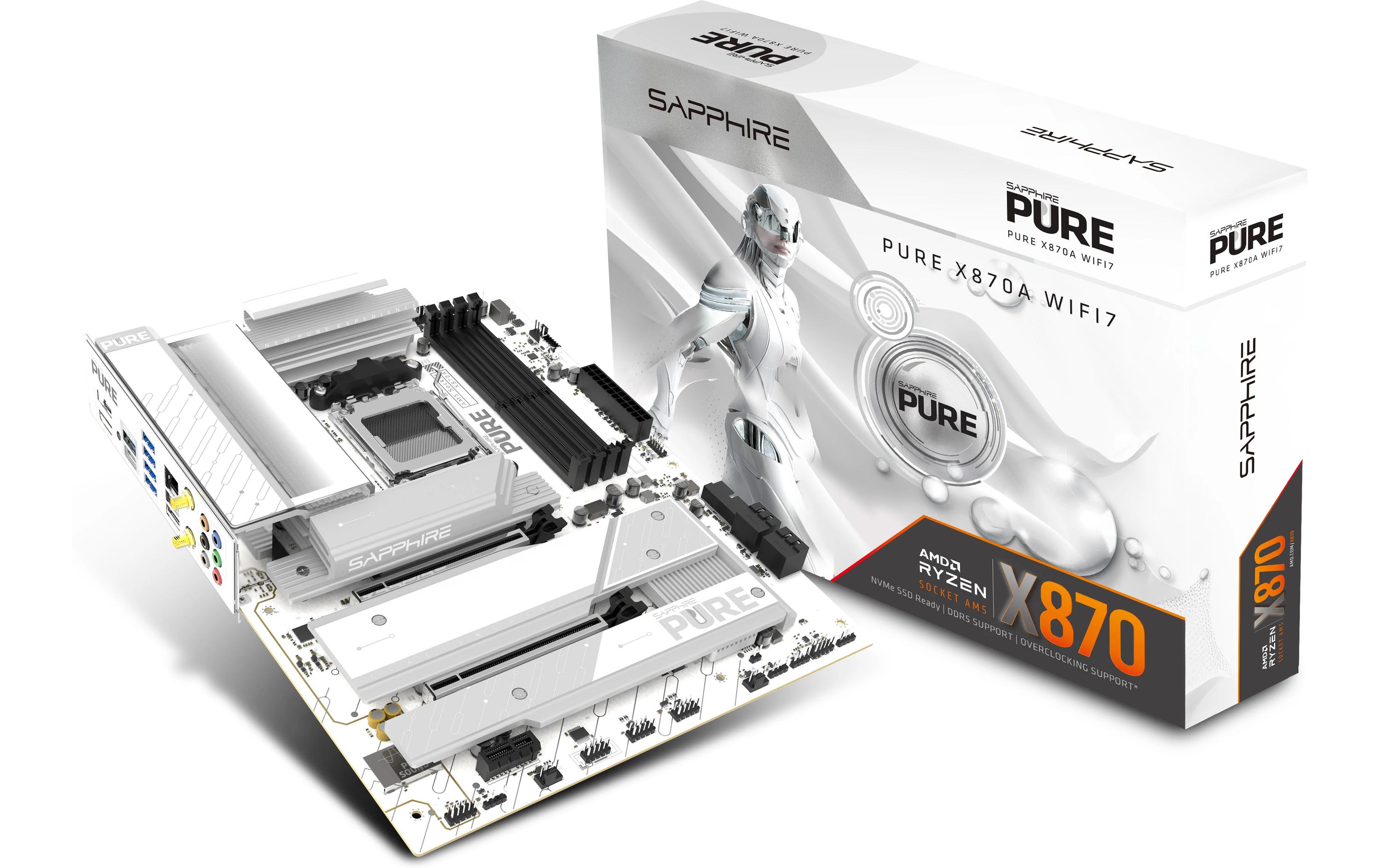 1987873_1 - Mediatech Sapphire PURE X870A WIFI7, ATX, AM5 AMD X870, 4x DDR5, PCIe 5.0, 5G, WIFI7
